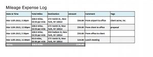Falcon Expenses Mileage Expense Log