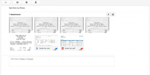 Expense report template with receipts attached