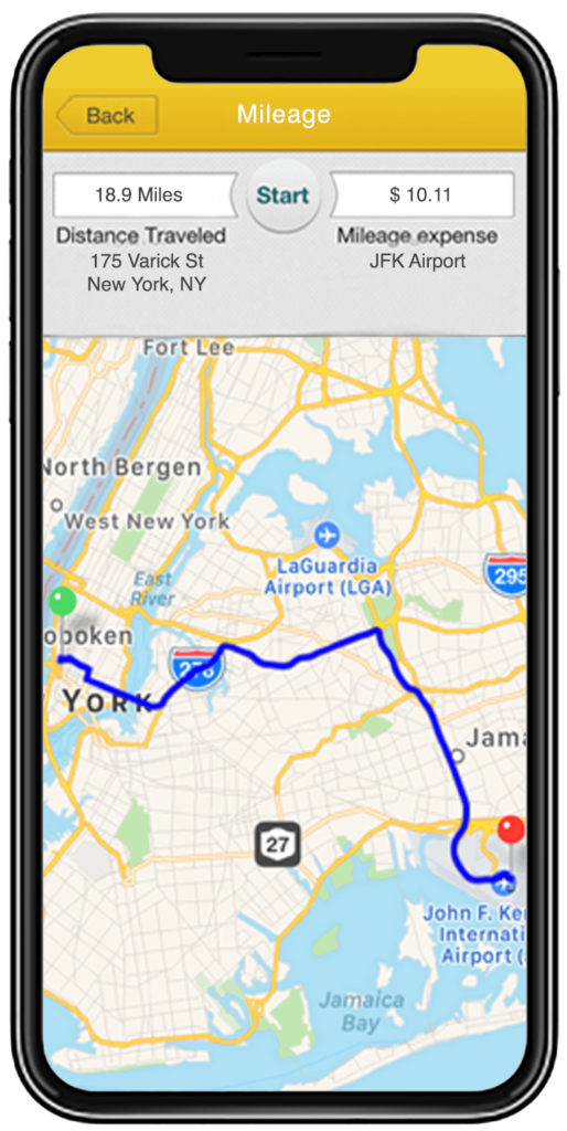 Falcon's GPS mileage expense tracker